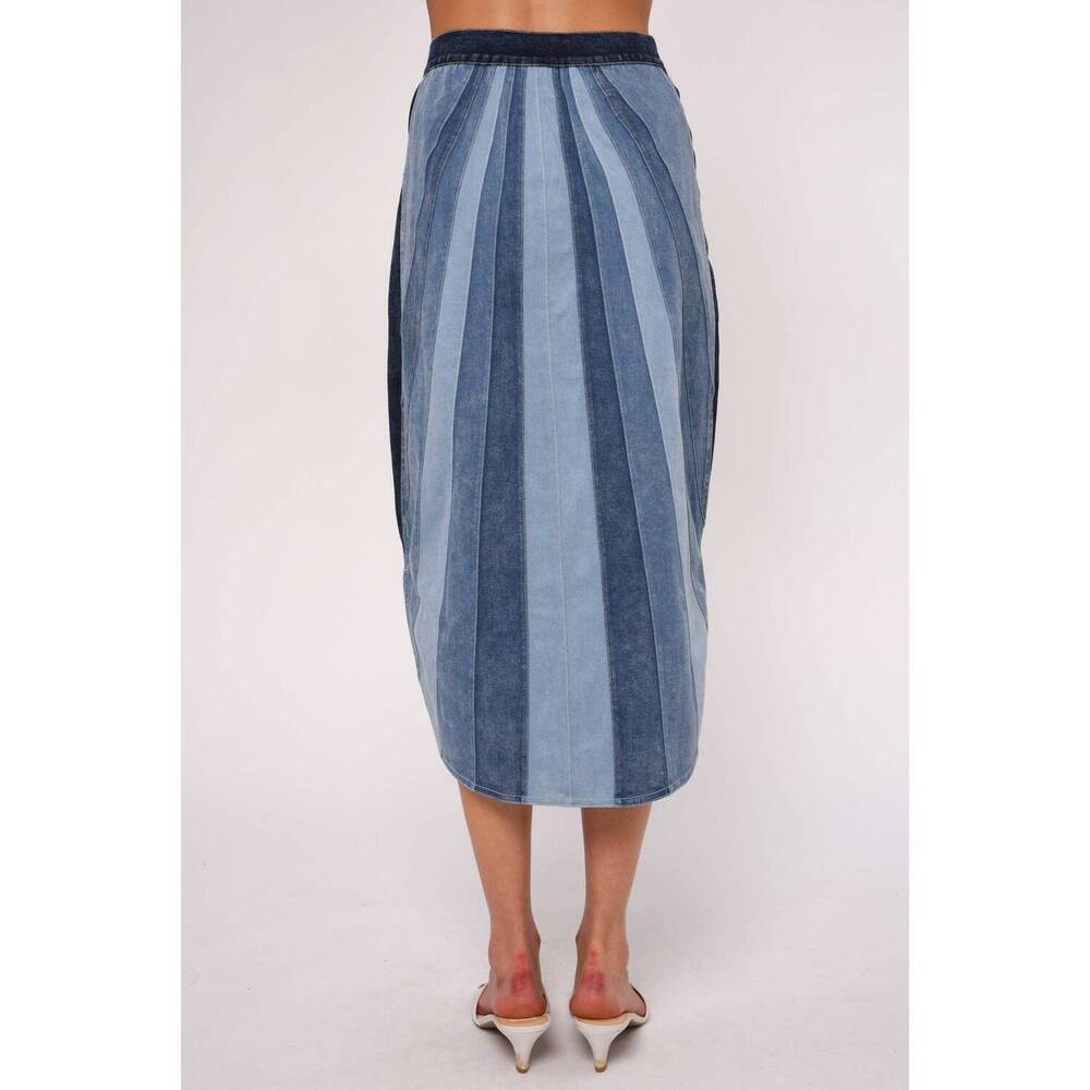 NEW LOVE THE LABEL apolline midi skirt in paneled denim - Picture 3 of 3